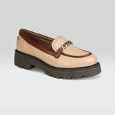 Cintia - mocasines de piel de borrego con cadena