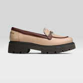 Cintia - mocasines de piel de borrego con cadena