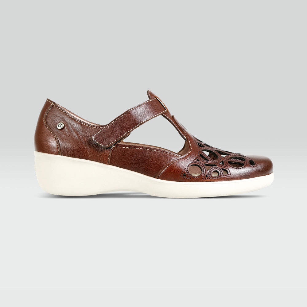 Ana  - Sandalia Casual de Piel de Borrego Extra Ligera con Correa Ajustable Jarking   Ana  - Sandalia Casual de Piel de Borrego Extra Ligera con Correa Ajustable Jarking