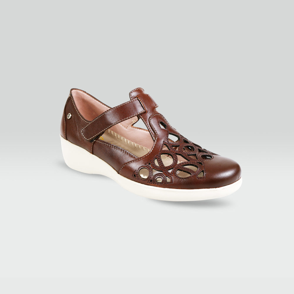 Ana  - Sandalia Casual de Piel de Borrego Extra Ligera con Correa Ajustable Jarking   Ana  - Sandalia Casual de Piel de Borrego Extra Ligera con Correa Ajustable Jarking