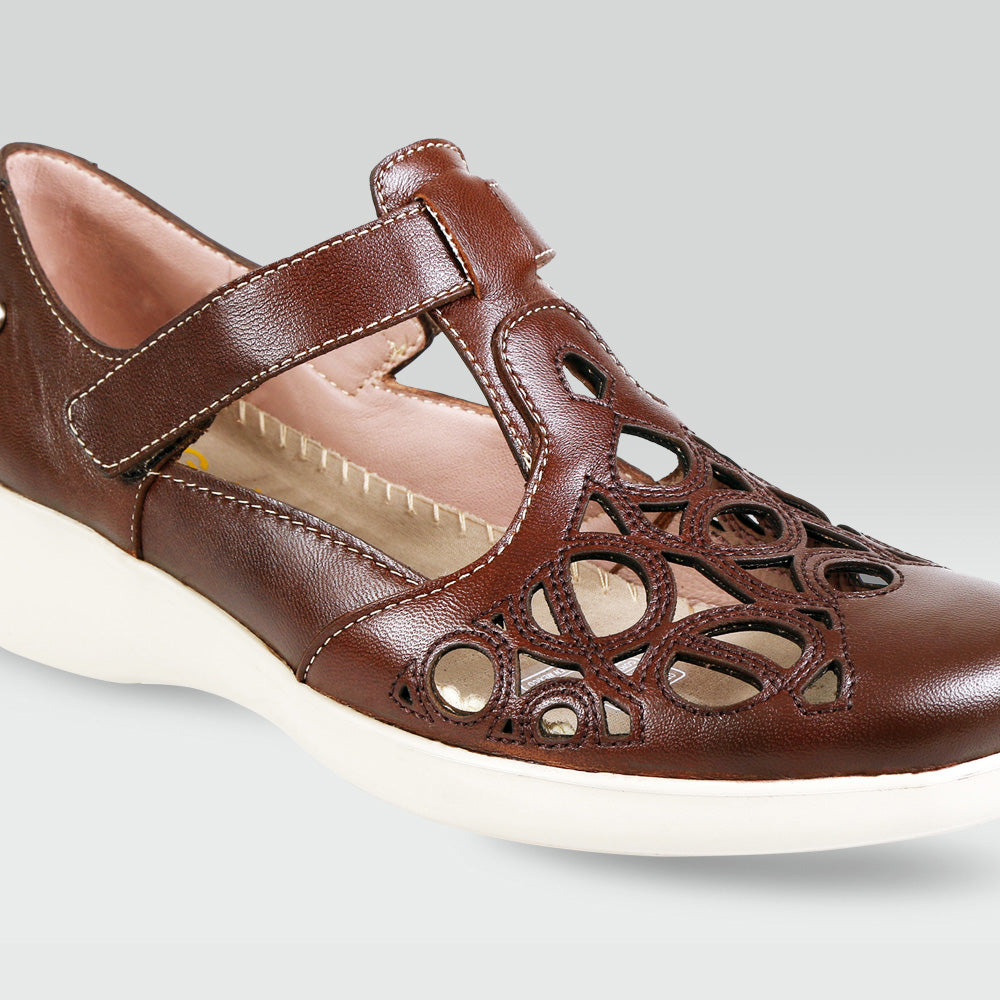 Ana  - Sandalia Casual de Piel de Borrego Extra Ligera con Correa Ajustable Jarking   Ana  - Sandalia Casual de Piel de Borrego Extra Ligera con Correa Ajustable Jarking