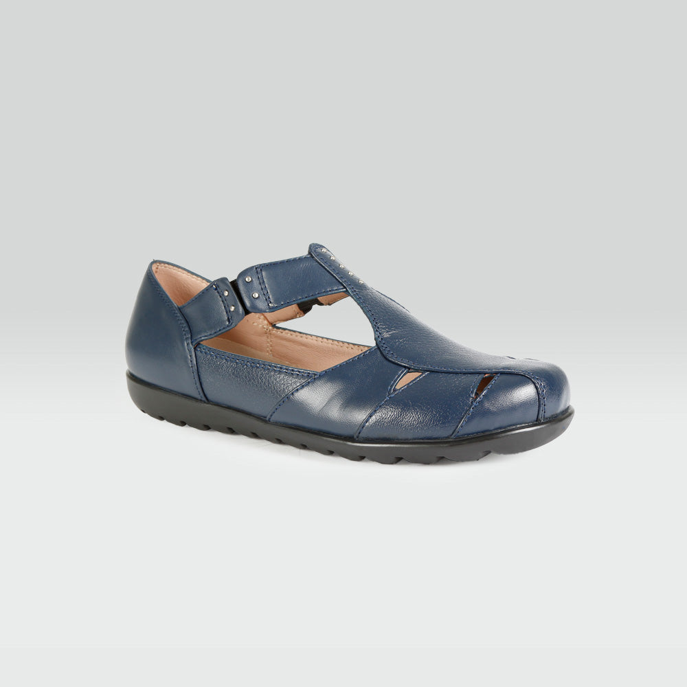 Sandalia Casual Piel de Borrego Azul Sandalia Casual Piel de Borrego Azul