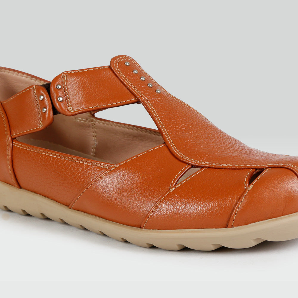 Sandalia Casual Piel de Borrego Naranja Sandalia Casual Piel de Borrego Naranja