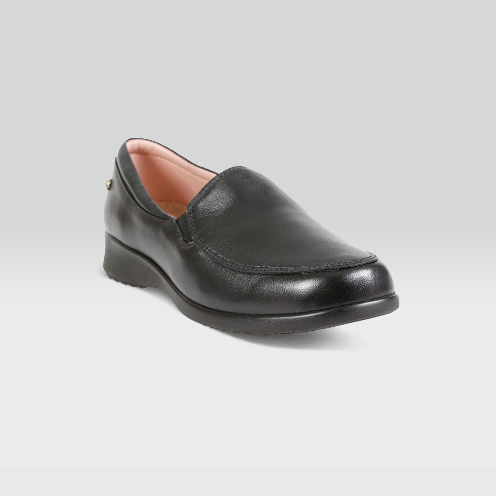Esther - Mocasines de Piel de Borrego Negro Con Elásticos en Empeine Jarking   Esther - Mocasines de Piel de Borrego Negro Con Elásticos en Empeine Jarking