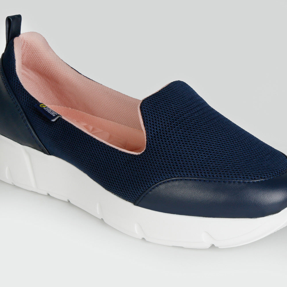 Zapato Urbano de Tela con Borrego Azul Marino Zapato Urbano de Tela con Borrego Azul Marino