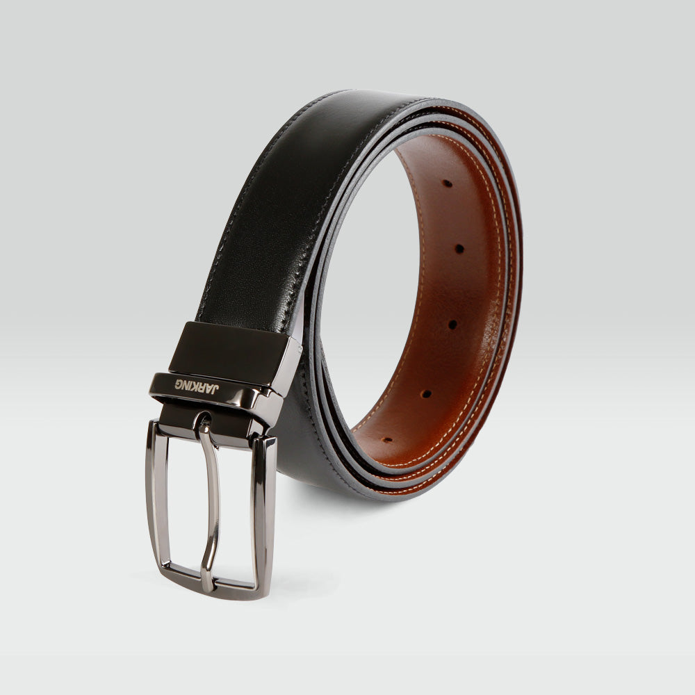 Cinturón de Piel Reversible Negro y Café para Hombre - Apolo – jarkingMx