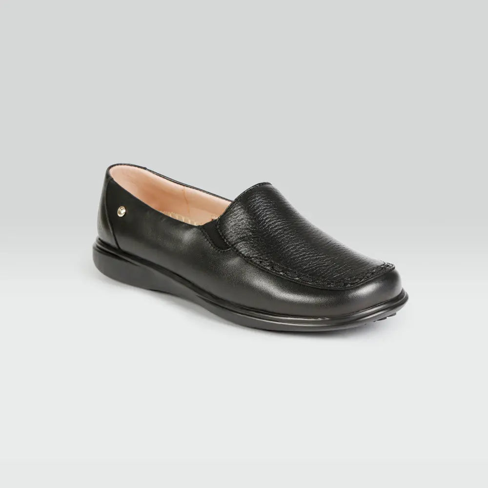 Laura - Zapato Casual en Piel de Venado con Borrego Acabado de Tejido Jarking   Laura - Zapato Casual en Piel de Venado con Borrego Acabado de Tejido Jarking