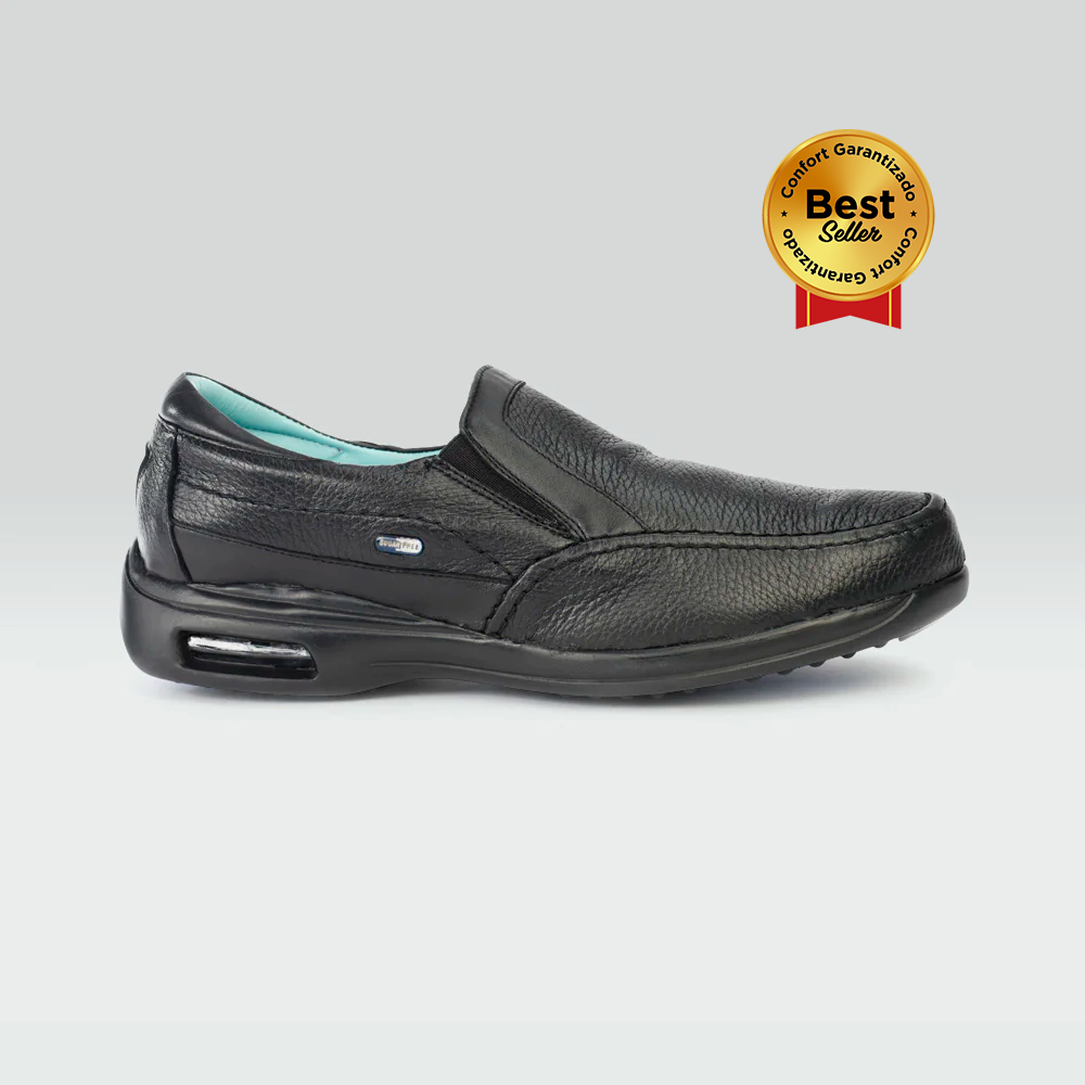 Emmanuel - Zapato de Piel Venado con Borrego Negro de Suela Con Cápsula