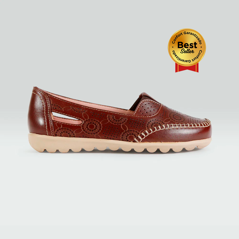 Margaret - Mocasines de Piel Borrego Grabado con Láser