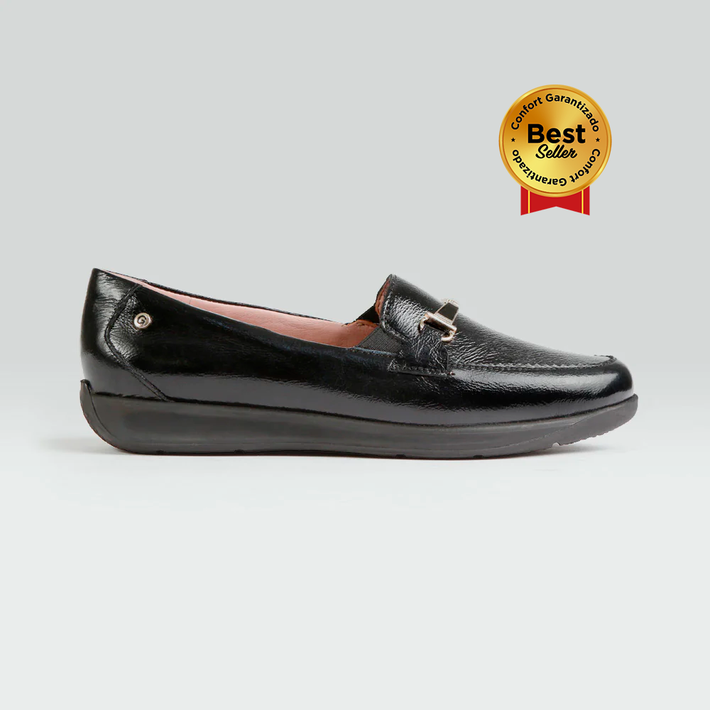 Abe - Zapato Casual de Charol Negro Piel Geniuna