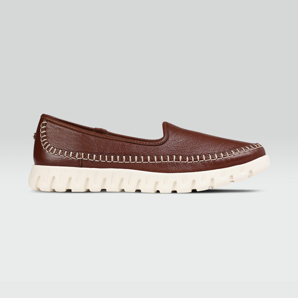 Frida - Mocasín tejido Casual para Mujer de Piel de Borrego