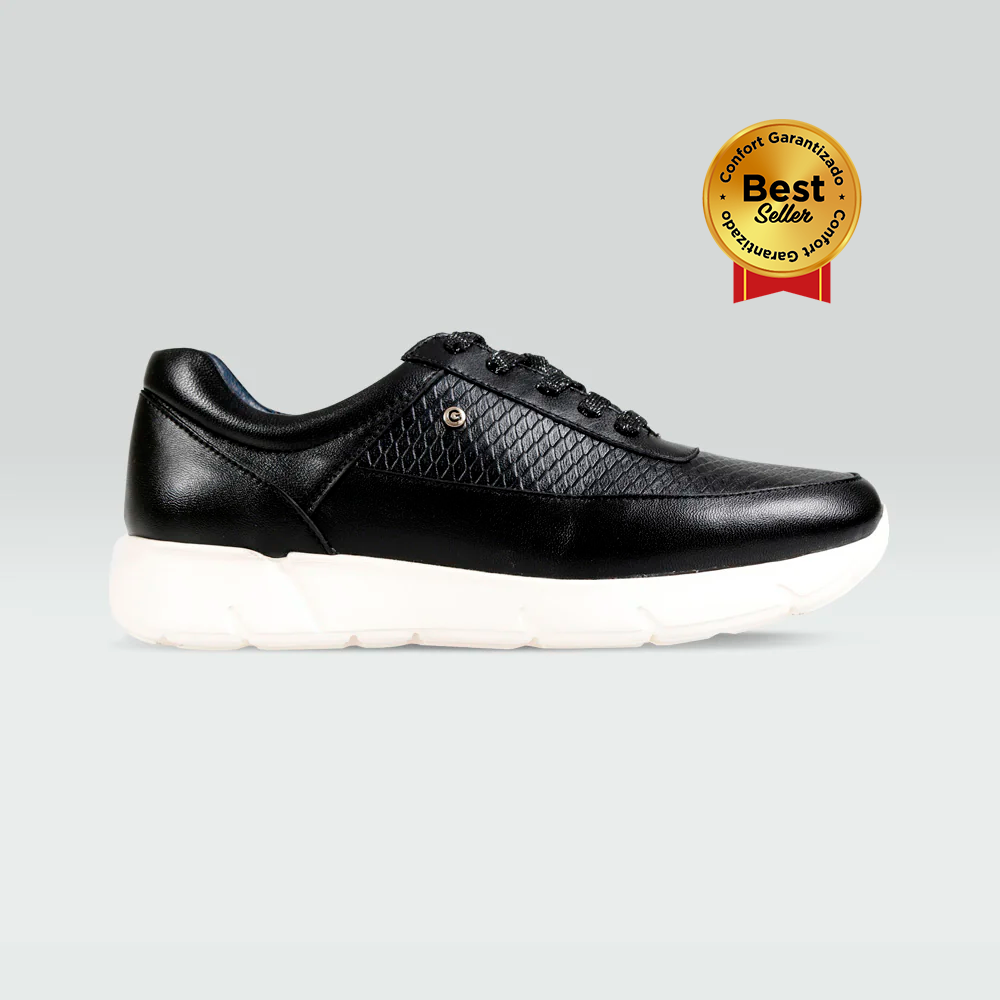 Karen - Tenis Casuales de Piel de Borrego Negro