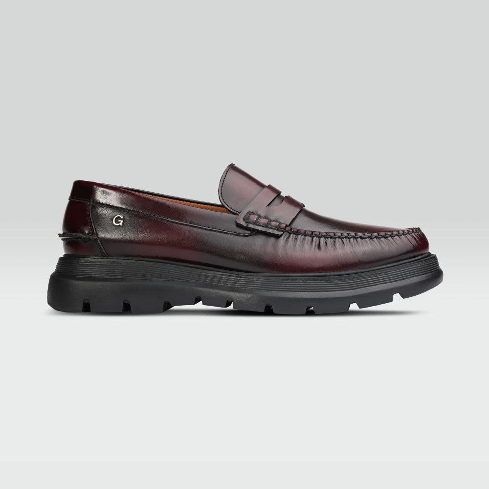 Josef - Loafers para caballero color vino Piel de Ternesa