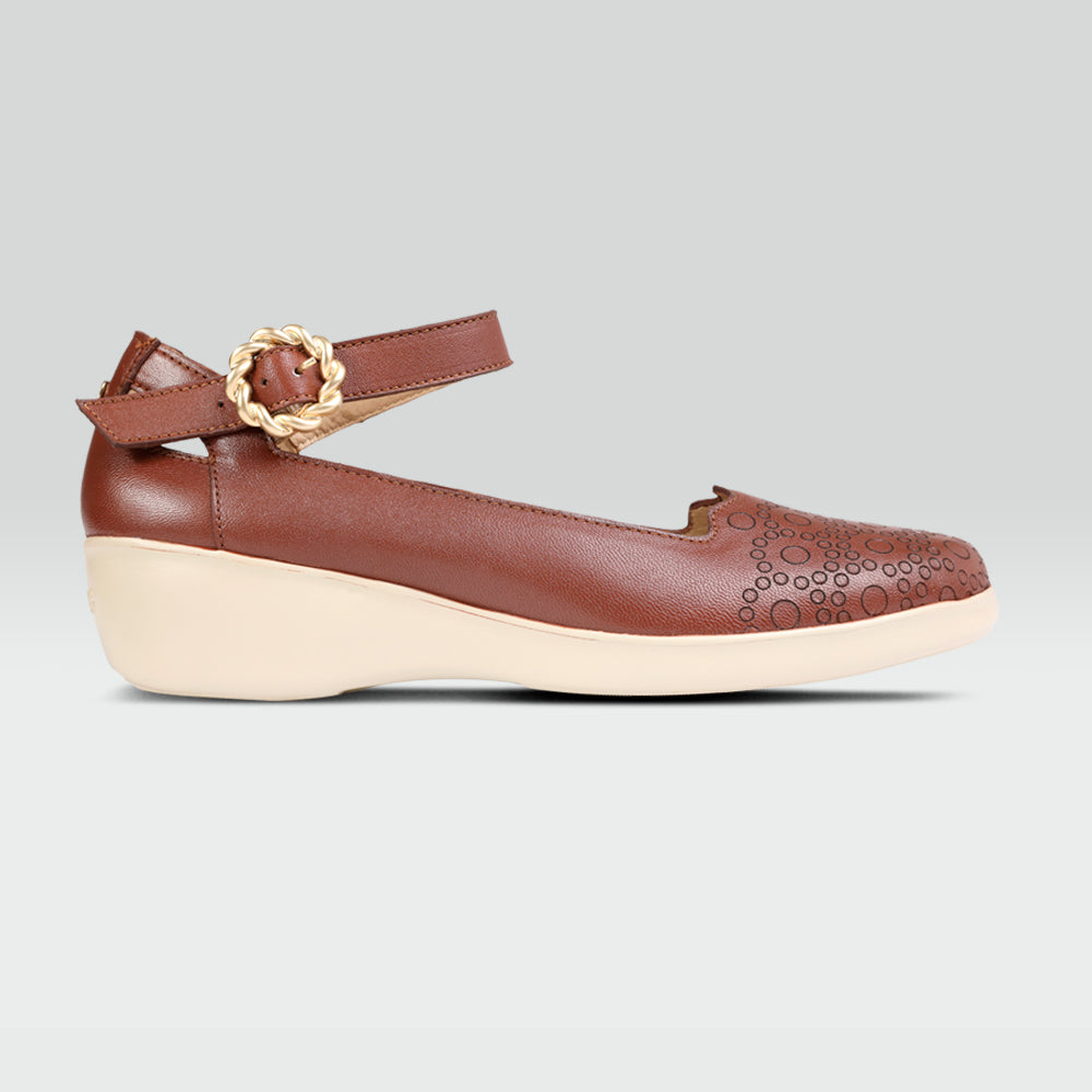 Ines - Calzado Casual de Piel de Borrego Extra Ligera con Hebilla Ajustable