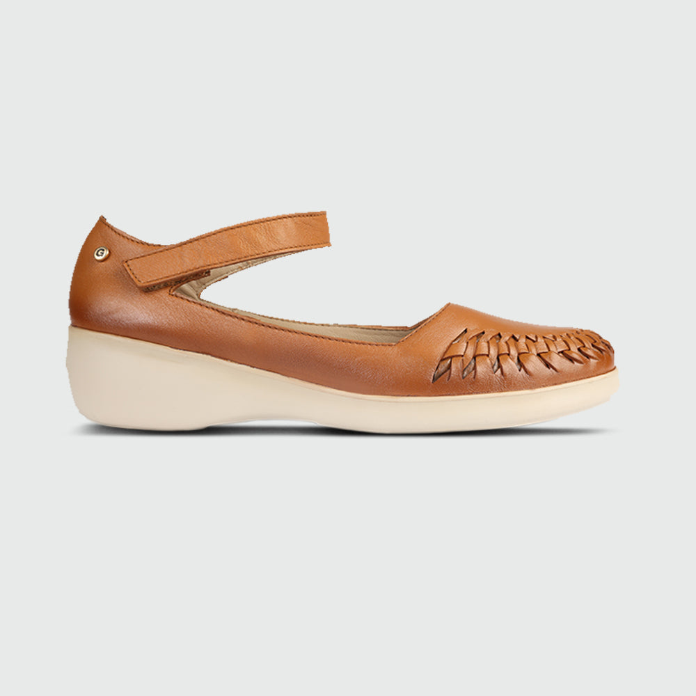 Dalia - Sandalia Casual para dama con correa ajustable de Piel de Borrego