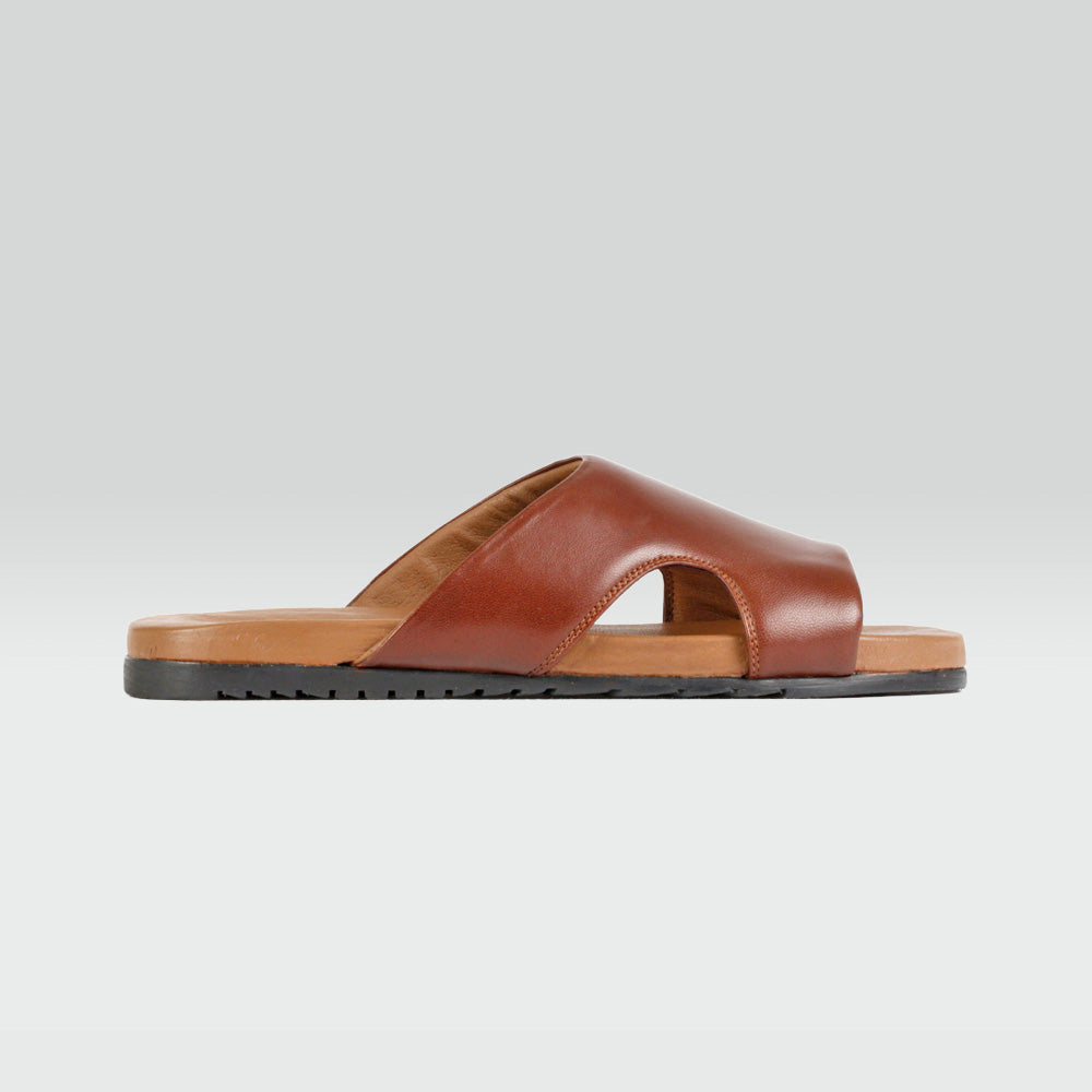 Sandalia sin Talón de Piel - Para Hombre Colro Café